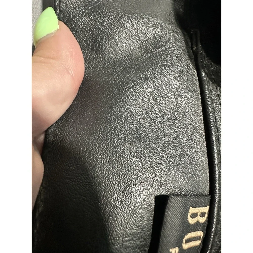 VTG 90s Bogy's Paris Black Leather Medium Backpack